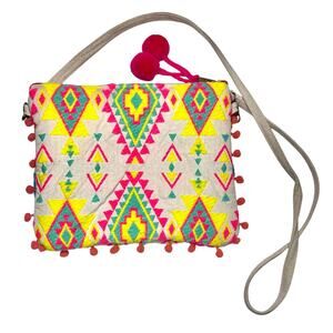 Katydid Boho Embroidered Crossbody‎ Handbag Hippie 70s Retro Beaded